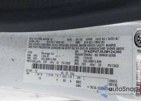 2018 Ford Fiesta S from USA, damaged, VIN 3FADP4TJ0JM124380